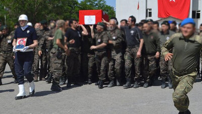 Şehitler için Şırnak'ta uğurlama töreni