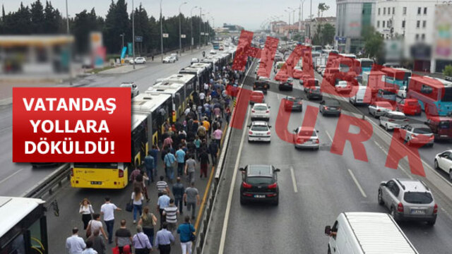 İstanbul'da metrobüs yolunda kaza!