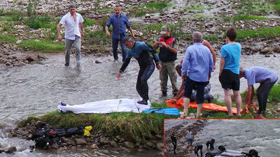 Babasının otomobiliyle ırmağa uçtu