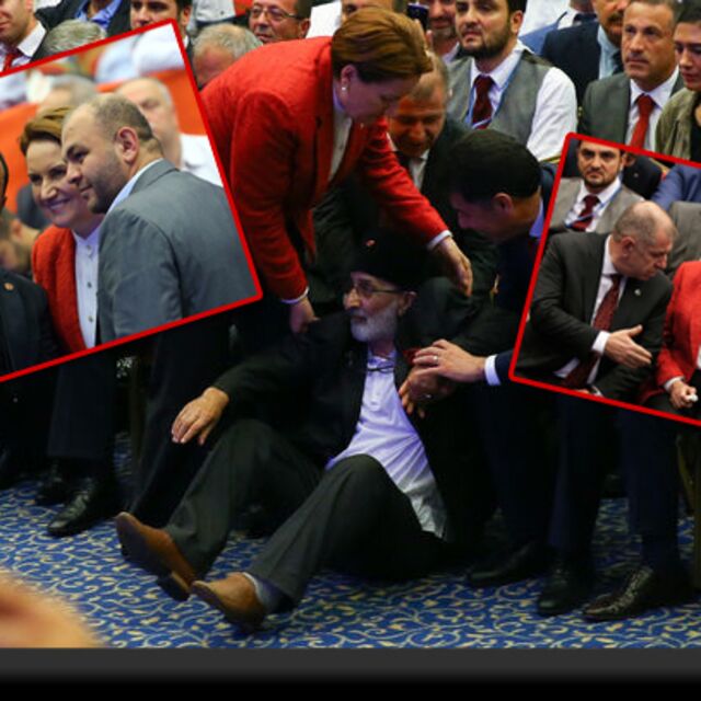 MHP kurultayında ilginç anlar! Yaşlı bir partili oraya oturdu