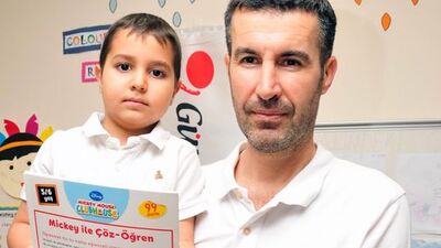 Lösemiyle mücadele eden minik Yağız, ilk karnesini aldı