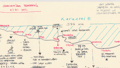 Samsun'dan Türkiye içinde Trabzon'a eski yol