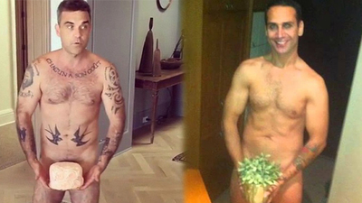 Robbie Williams'tan çıplak poz