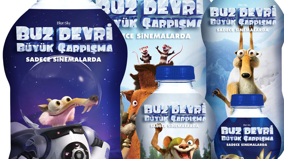 Buz Devri karakterleri Sırma su şişelerinde