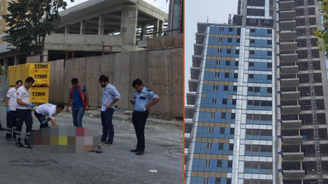 İskele sallandı, işçi 65 metreden yola çakıldı