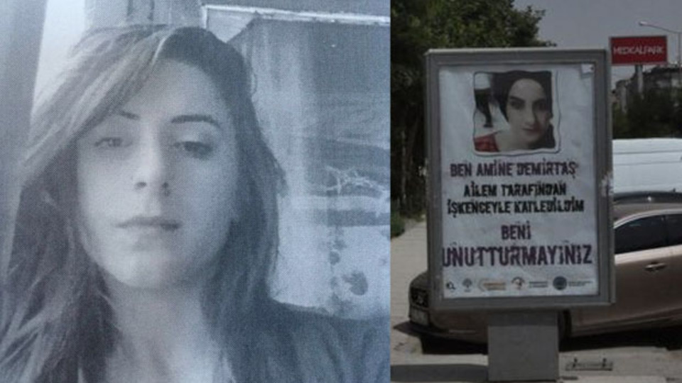Ağabeyinin işkenceyle öldürdüğü Amine için afişler asıldı