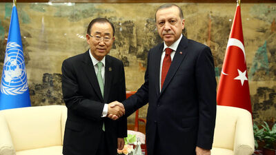 Erdoğan, Ban Ki-mun'la görüştü
