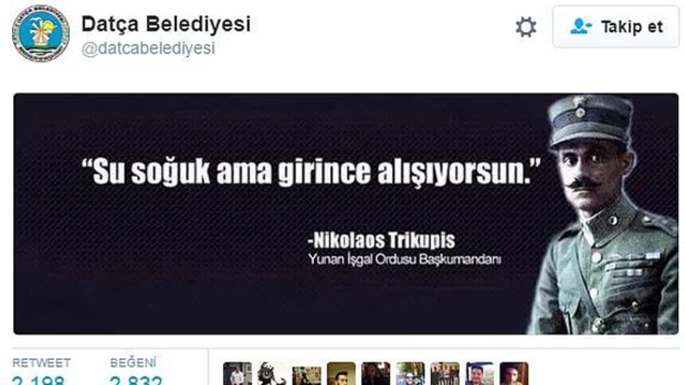 Datça Belediyesi'nden 9 Eylül tweeti! Tepki çekince sildiler