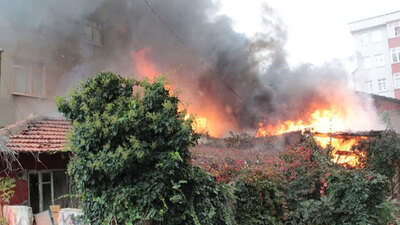 Tinerciler gecekonduyu ateşe verdi!
