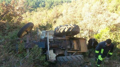 Kızıyla beraber şarampole uçtu...