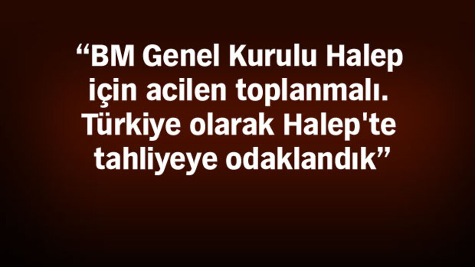 Erdoğan'dan Halep için flaş çağrı