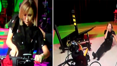 Canlı yayında trafik kazası!