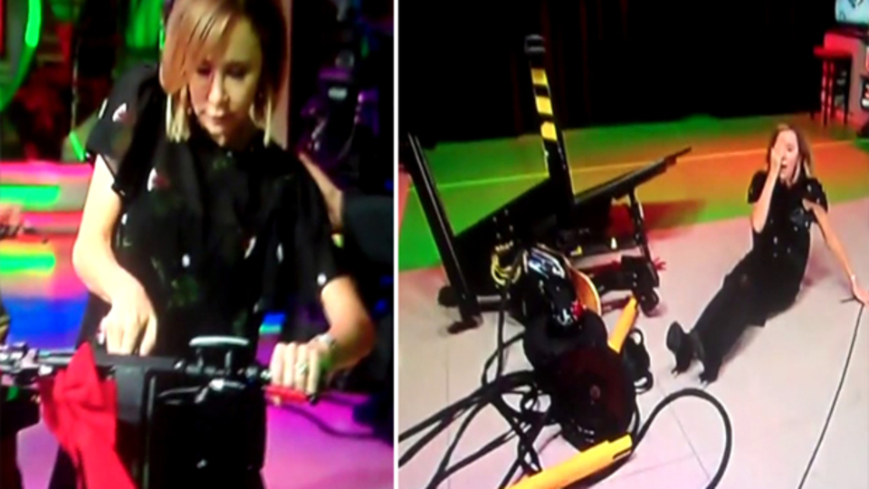 Canlı yayında trafik kazası!