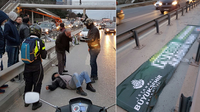 Feci motosiklet kazası! Kopan pankart öldürüyordu!