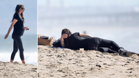 Plajda romantik anlar! Ünlü çift böyle yakalandı