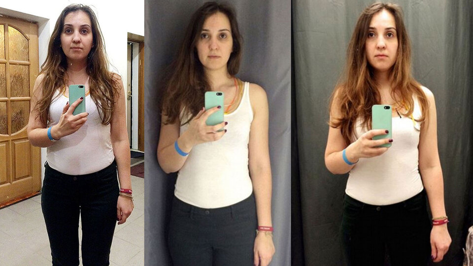 Mağaza mağaza dolaştı, kabin aynalarını test etti!