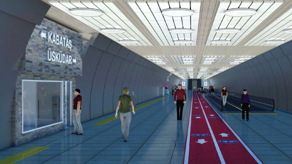 Boğaz'ın 20 metre altında yürüme yolu