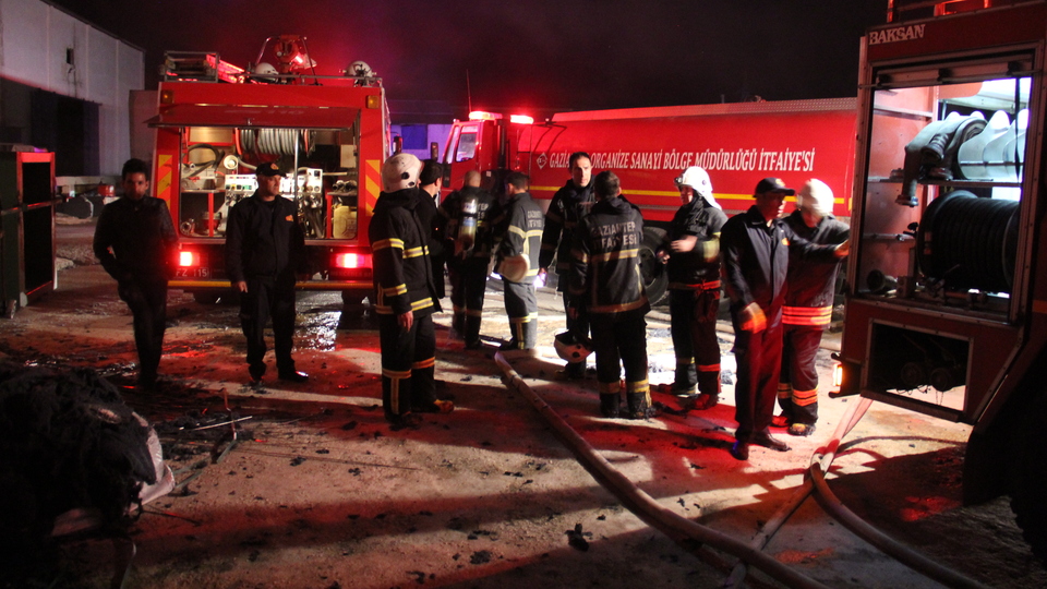 Gaziantep'te iplik fabrikasında yangın