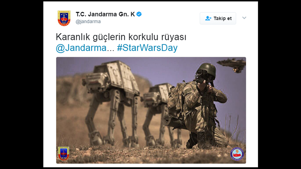 Jandarma Genel Komutanlığı'ndan Star Wars göndermesi