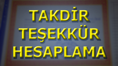 Takdir ve teşekkür belgesi için puan hesaplama nasıl yapılır?