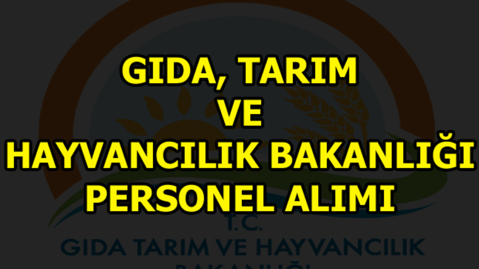 Gıda, Tarım ve Hayvancılık Bakanlığı 4 sözleşmeli personel alımı yapacak