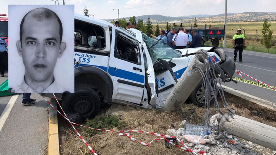 Uşak'ta polis aracı kaza yaptı: 1 şehit