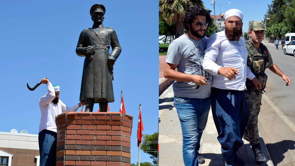 Siverek'te Atatürk heykeline saldıran kişi gözaltına alındı