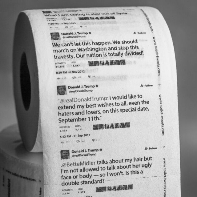Trump'ın tweetleri tuvalet kağıdı oldu