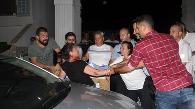 Boğazına kırık şişe dayayıp beş yıldızlı otelin önüne geldi!