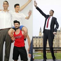 Dünyanın en uzun adamı ve en kısa kadını bir arada!