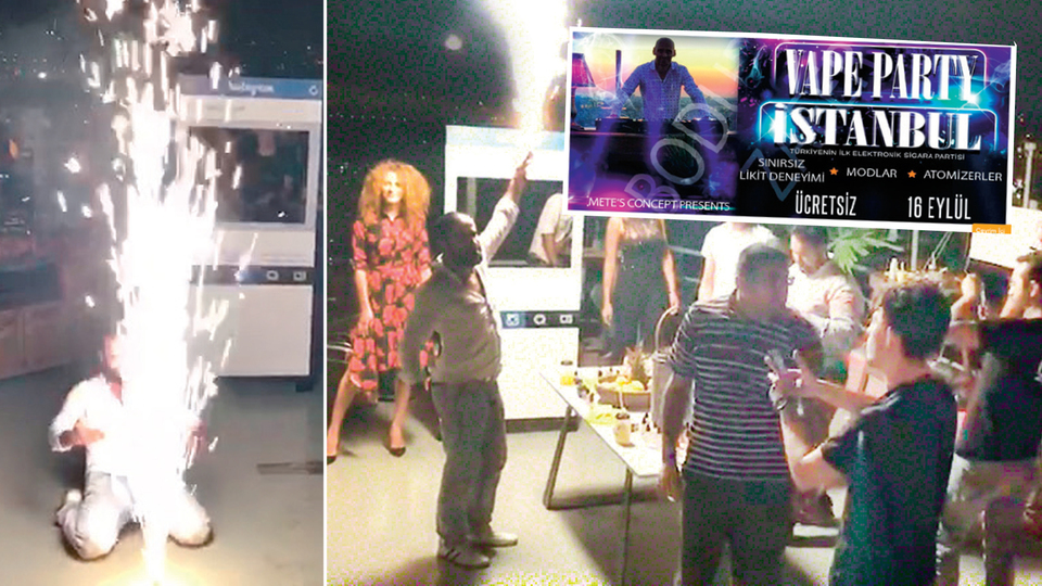 Elektronik sigara partisine baskın!