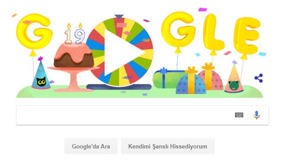 Google'ın 19. yaş günü Doodle oldu!