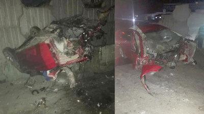 Gece yarısı feci kaza! Otomobil ikiye bölündü: 2 ölü, 1 yaralı