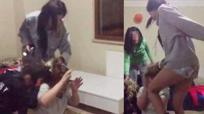 Dayakçı üniversiteli kızlar makyaj yapıp hazırlanmış!