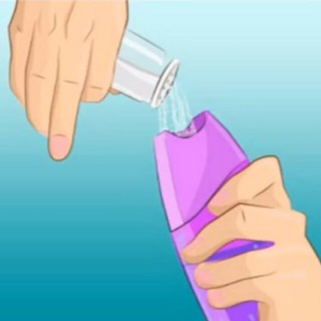 Şampuanın içine tuz koyun ve bekleyin