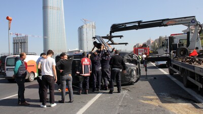 TEM'de kaza! Trafik durma noktasına geldi