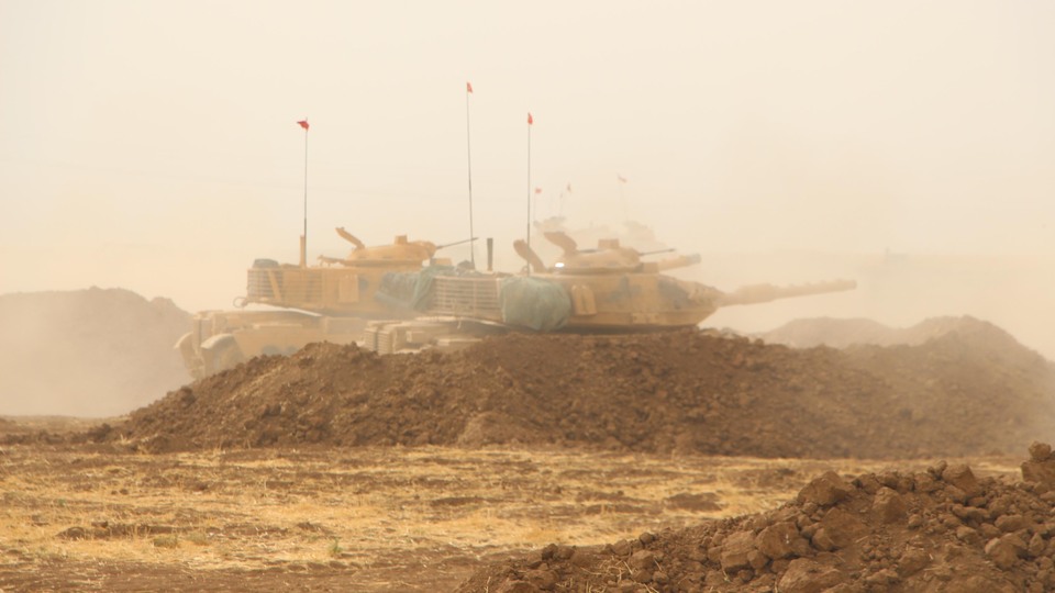 Habur'da toz bulutu altında tatbikat