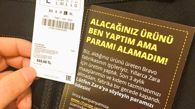 Zara ürünlerinde isyanın etiketi!