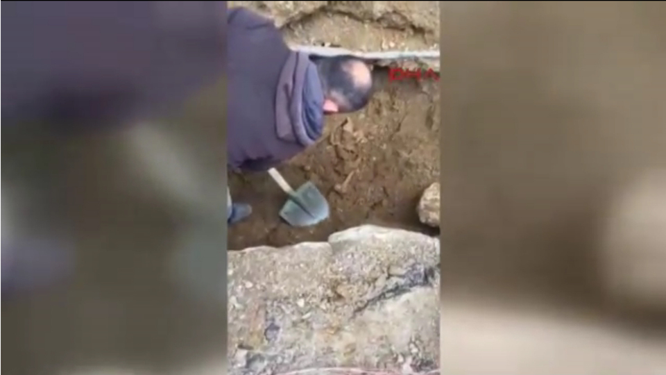 Feriköy'de kazı sırasında kemik parçaları bulundu