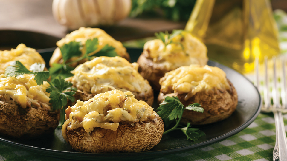 Fırında kaşarlı mantar