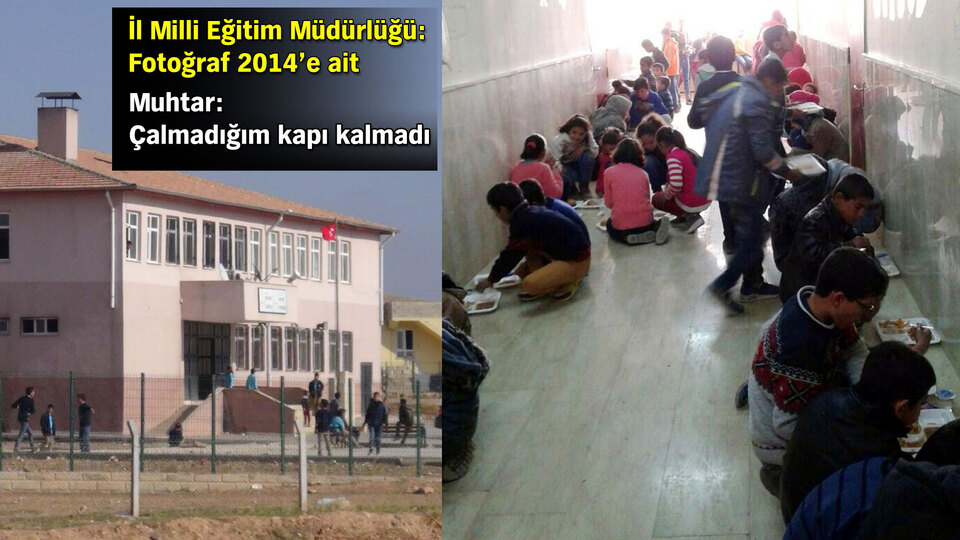 Öğrencilerin yemeklerini okul koridorunda yediği fotoğraf sosyal medyada olay oldu!