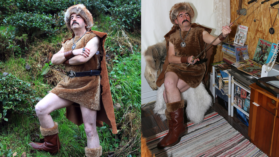 Tahta kılıcını yanından ayırmıyor! İşte Hun savaşçısı 'Rizeli Tarkan'