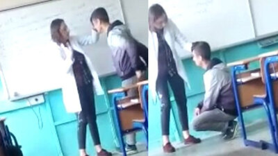 Kadın öğretmen kendinden geçti! Diz çöktürüp, saçından tutup defalarca vurdu