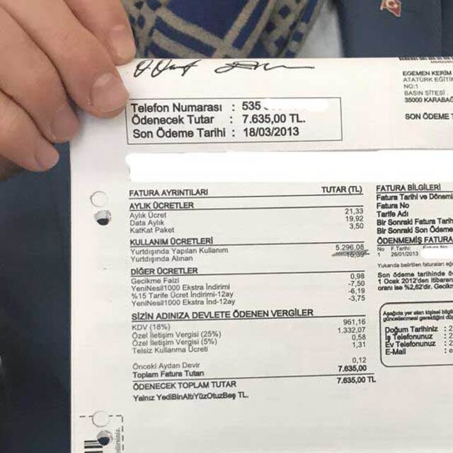 7 bin 600 liralık fatura mahkemeden döndü