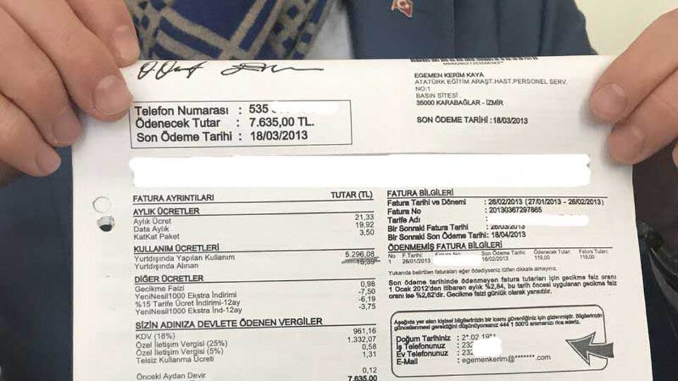 7 bin 600 liralık fatura mahkemeden döndü