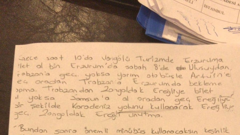 Uyuşturucu kuryesinin üzerinden çıkan not şaşırttı!