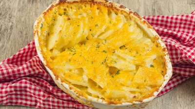 Fırında sütlü patates