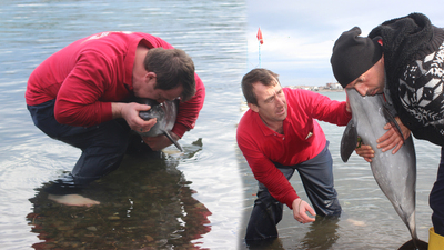 Yunusu kurtarmak için suni teneffüs yaptı!