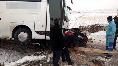 Korkunç kaza! Otomobili altına aldı
