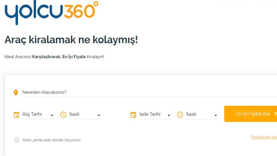 Araç kiralama uygulaması olarak 'yolcu360'